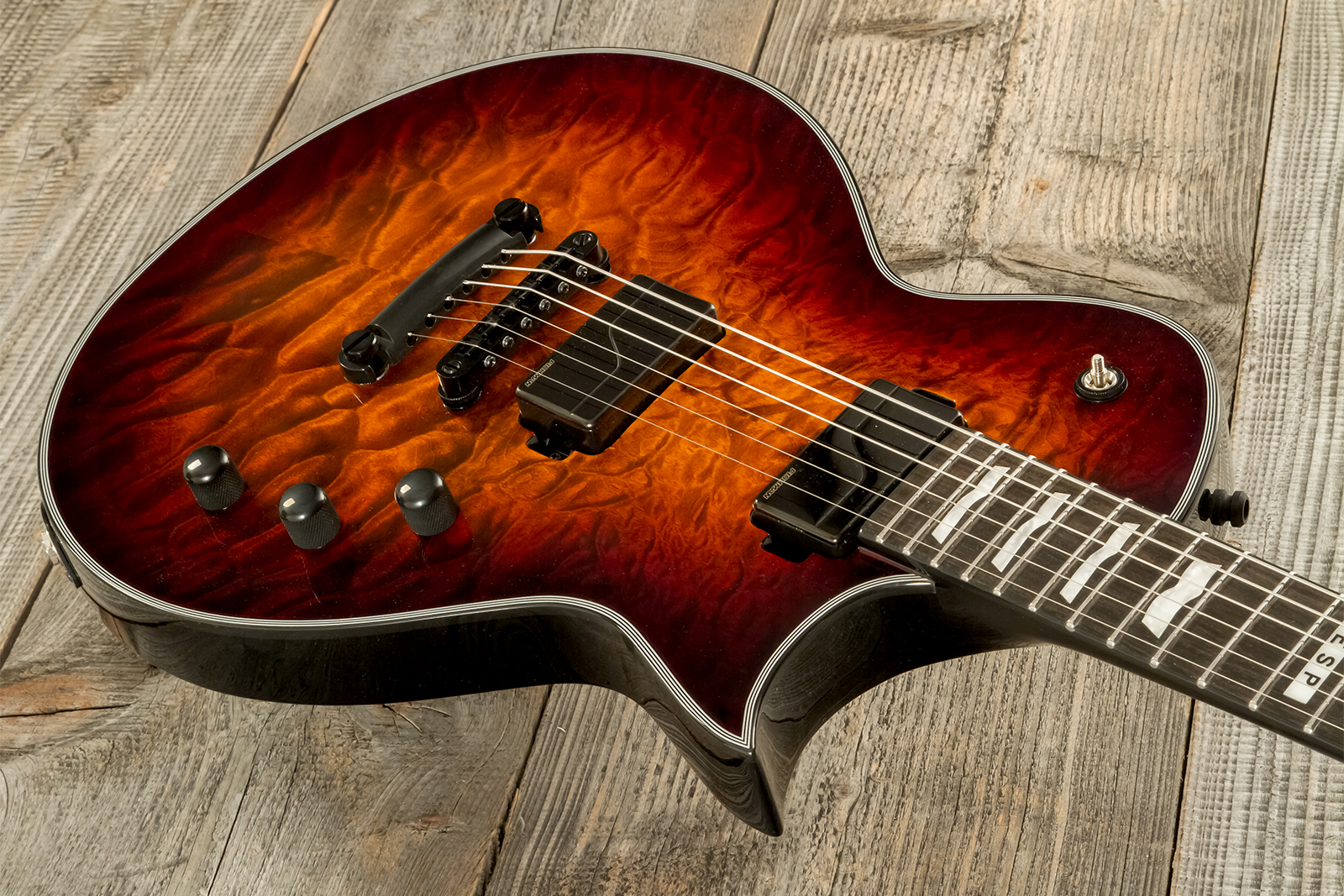 Esp E-ii Eclipse Jap 2h Fishman Fluence Modern Ht Eb - Tiger Eye Sunburst - Single cut electric guitar - Variation 5