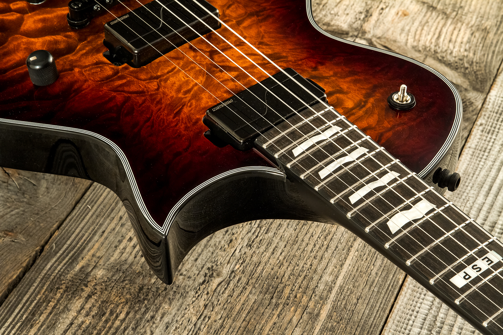 Esp E-ii Eclipse Jap 2h Fishman Fluence Modern Ht Eb - Tiger Eye Sunburst - Single cut electric guitar - Variation 6