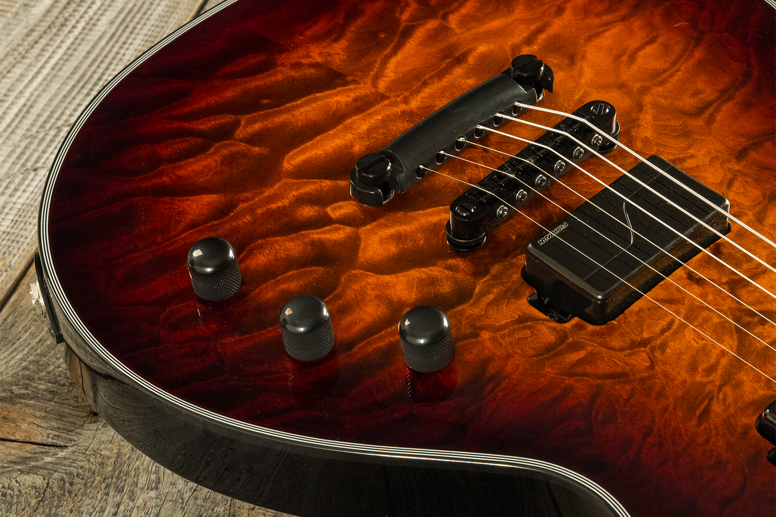Esp E-ii Eclipse Jap 2h Fishman Fluence Modern Ht Eb - Tiger Eye Sunburst - Single cut electric guitar - Variation 7