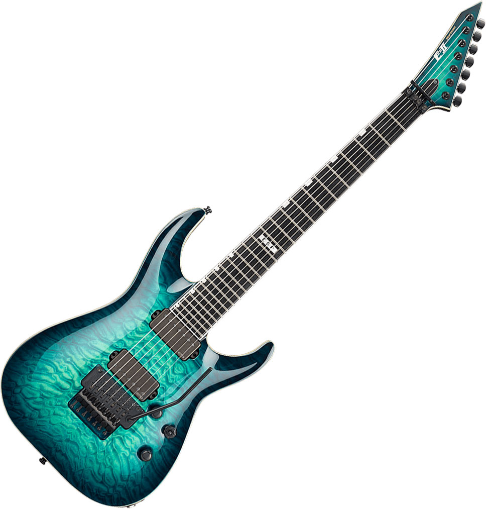 Esp E Ii Horizon Fr 7 Standard Black Turquoise Burst Solid Body Electric Guitar Blue Esp E Ii Horizon Fr 7 Standard Black Turquoise Burst Solid Body Electric Guitar Blue