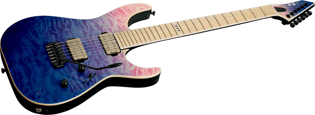 Esp E-ii M-ii Hst Qm Jap 2h Bare Knuckle Trem Eb - Indigo Purple Fade - Str shape electric guitar - Variation 1