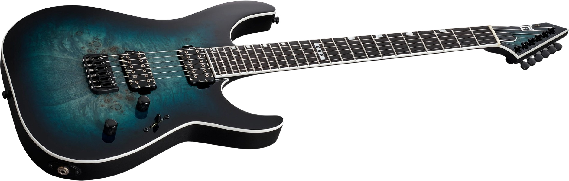 Esp E-ii M-ii Jap 2h Bare Knuckle Ht Eb - Mercury Blue Burst - Metal electric guitar - Variation 1
