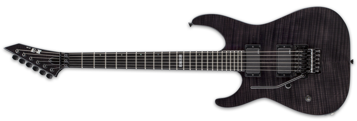 Esp E-ii M-ii Neck Thru Lh Gaucher Jap 2h Emg Fr Eb - See Thru Black - Left-handed electric guitar - Variation 1