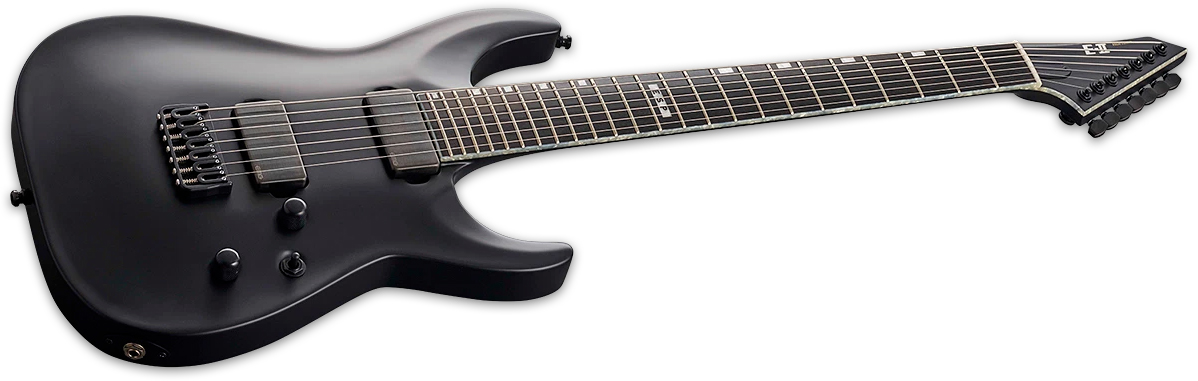 Esp Eii Horizon Nt7b Hipshot Jap 7c Baryton 2h Emg Eb - Black Satin - Baritone guitar - Variation 1