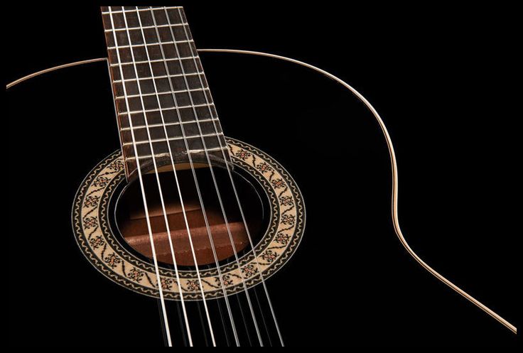 Esteve Gamberra Cedre Sycomore Rw - Black Gloss - Classical guitar 4/4 size - Variation 3