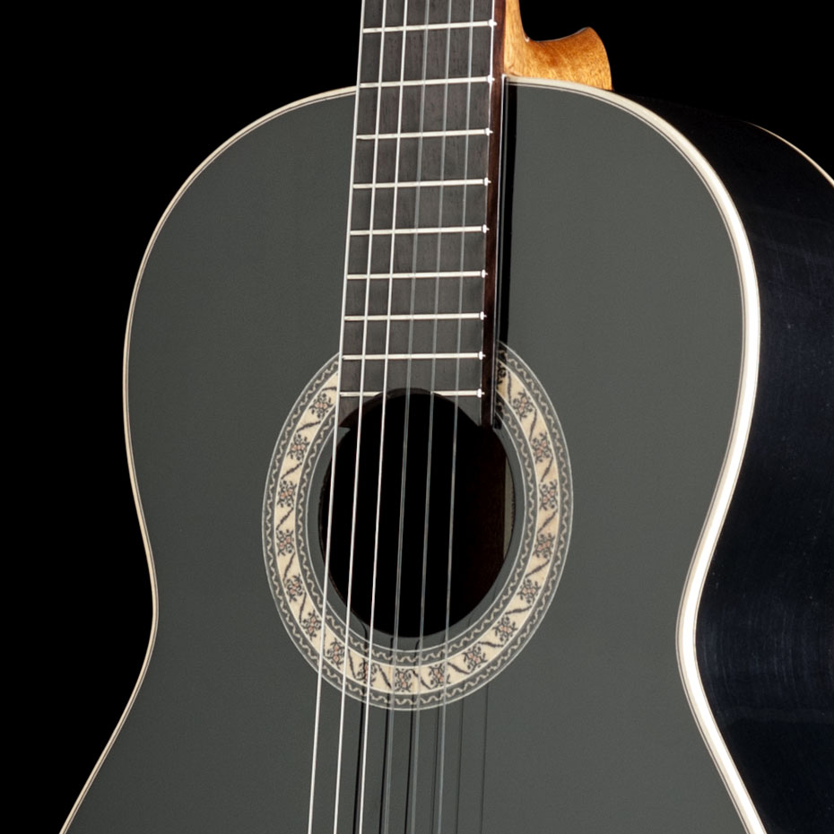 Esteve Gamberra Cedre Sycomore Rw - Black Gloss - Classical guitar 4/4 size - Variation 4