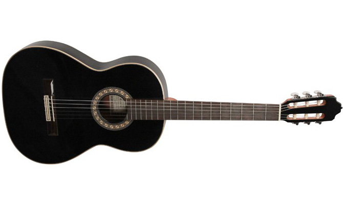 Esteve Gamberra Cedre Sycomore Rw - Black Gloss - Classical guitar 4/4 size - Variation 1