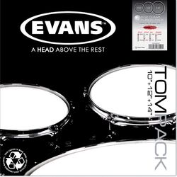 Drumhead set Evans Tom Pack Transparent Fusion 10-12-14 - Drumsticks set