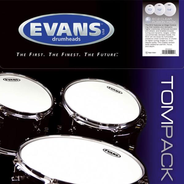 Evans Tom Pack G2 Coated Standard TPG2CTDS drumsticks set Drumhead set