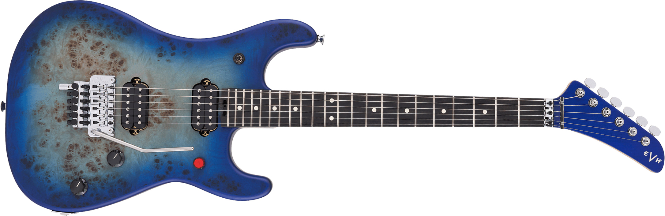 Evh 5150 Deluxe Poplar Burl Mex 2h Fr Eb - Aqua Burst - Str shape electric guitar - Main picture