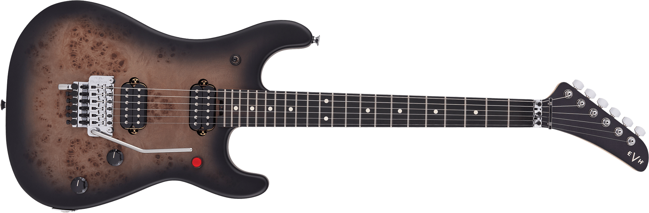 Evh 5150 Deluxe Poplar Burl Mex 2h Fr Eb - Black Burst - Str shape electric guitar - Main picture