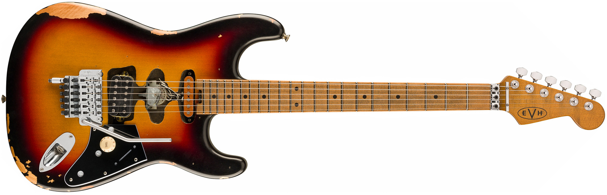 Evh Frankenstein Relic Mex 1h Fr Mn - Vintage Sunburst - Str shape electric guitar - Main picture