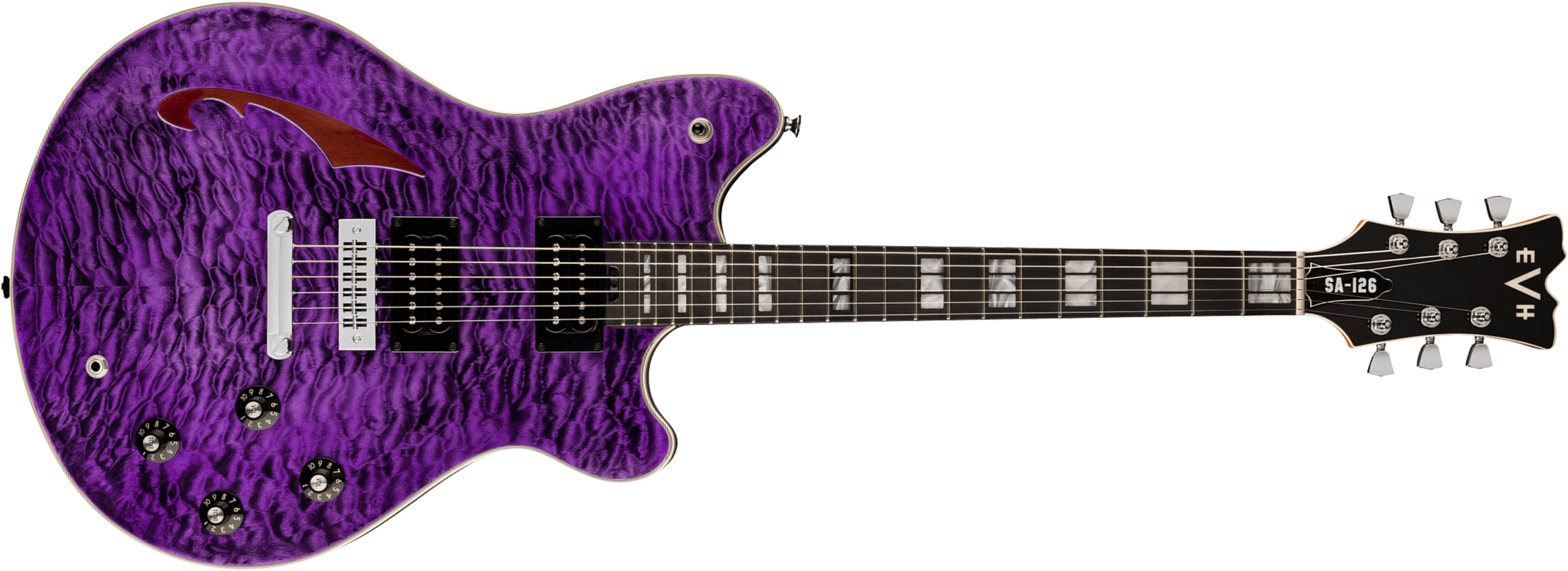 Evh Sa126 Special Qm 2h Ht Eb - Transparent Purple - Metal electric guitar - Main picture