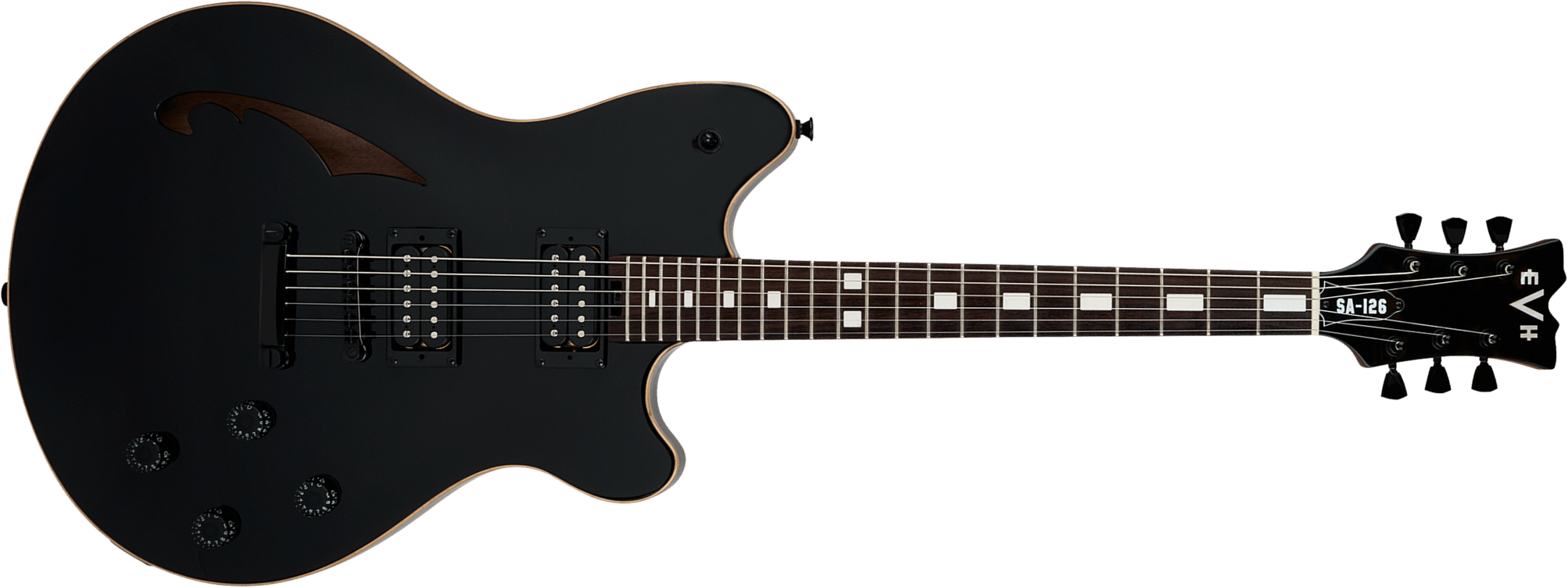 Evh Sa126 Standard 2h Ht Rw - Piano Black - Semi-hollow electric guitar - Main picture