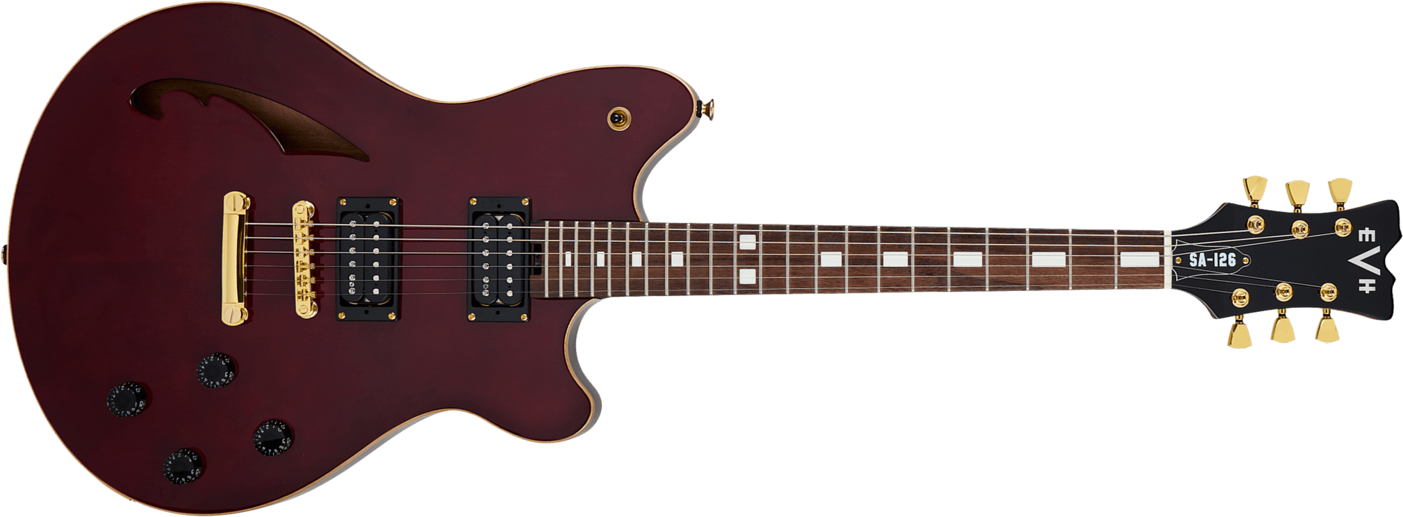 Evh Sa126 Standard 2h Ht Rw - Wine Red - Semi-hollow electric guitar - Main picture