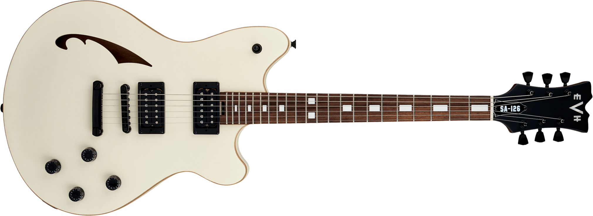 Evh Sa126 Standard 2h Ht Rw - Satin Vintage White - Semi-hollow electric guitar - Main picture
