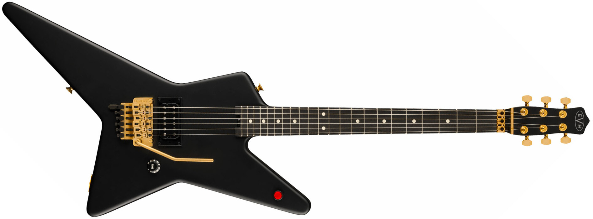 Evh Star Limited Edition 1h Fr Eb - Stealth Black With Gold Hardware - Metal electric guitar - Main picture