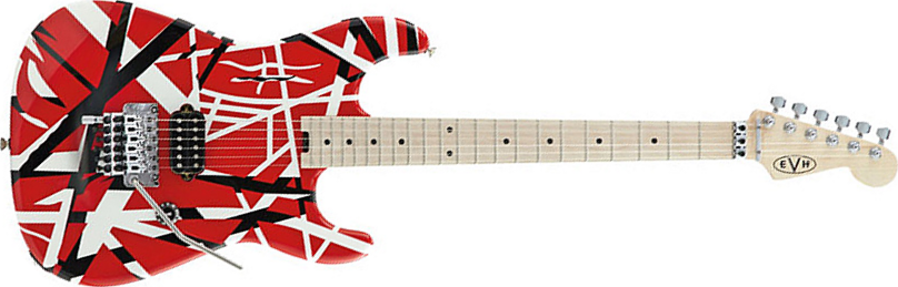 Evh Striped Series - Red With Black Stripes - Str shape electric guitar - Main picture