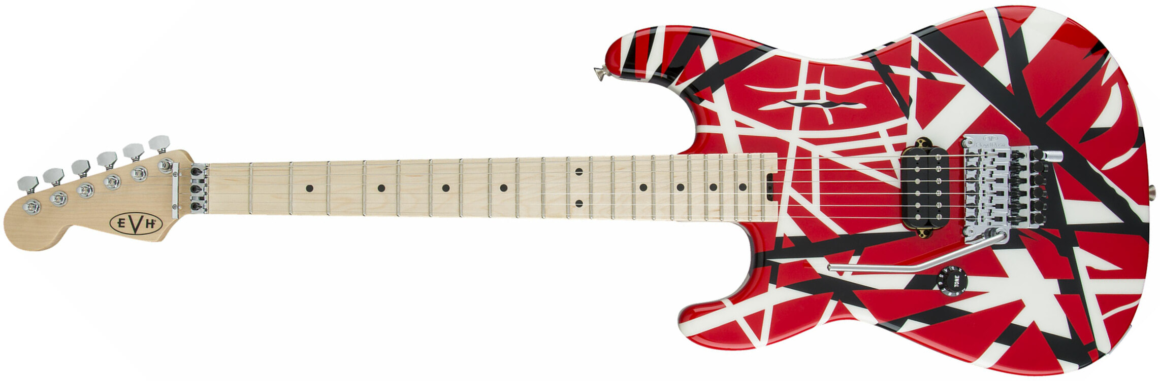 Evh Striped Series 5150 LH Left Hand - red black white stripes