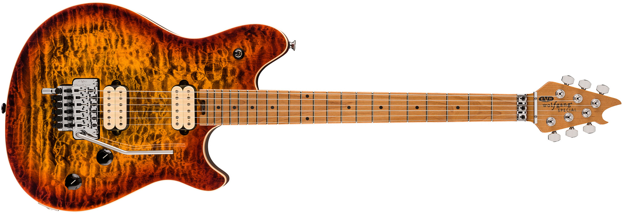Evh Wolfgang Special Qm 2h Fr Mn - Tiger Eye Glow - Double cut electric guitar - Main picture