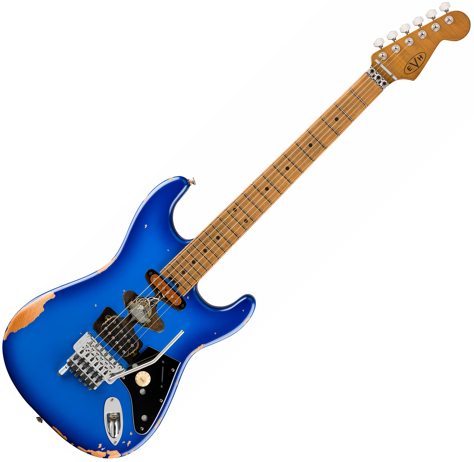 Evh Frankenstein Relic Mex 1h Fr Mn + Premium Cable 42.inc + Premium Strap - Blueburst - Electric guitar set - Variation 2