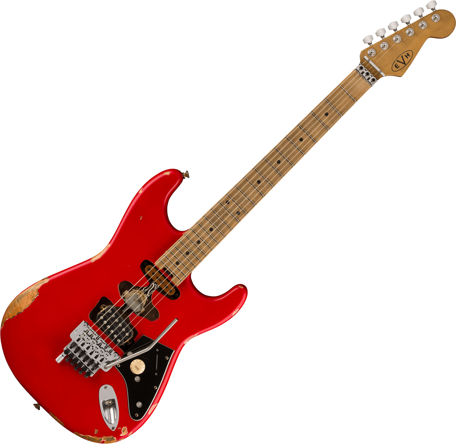 Evh Frankenstein Relic Mex 1h Fr Mn + Premium Cable 42.inc + Premium Strap - Red - Electric guitar set - Variation 1