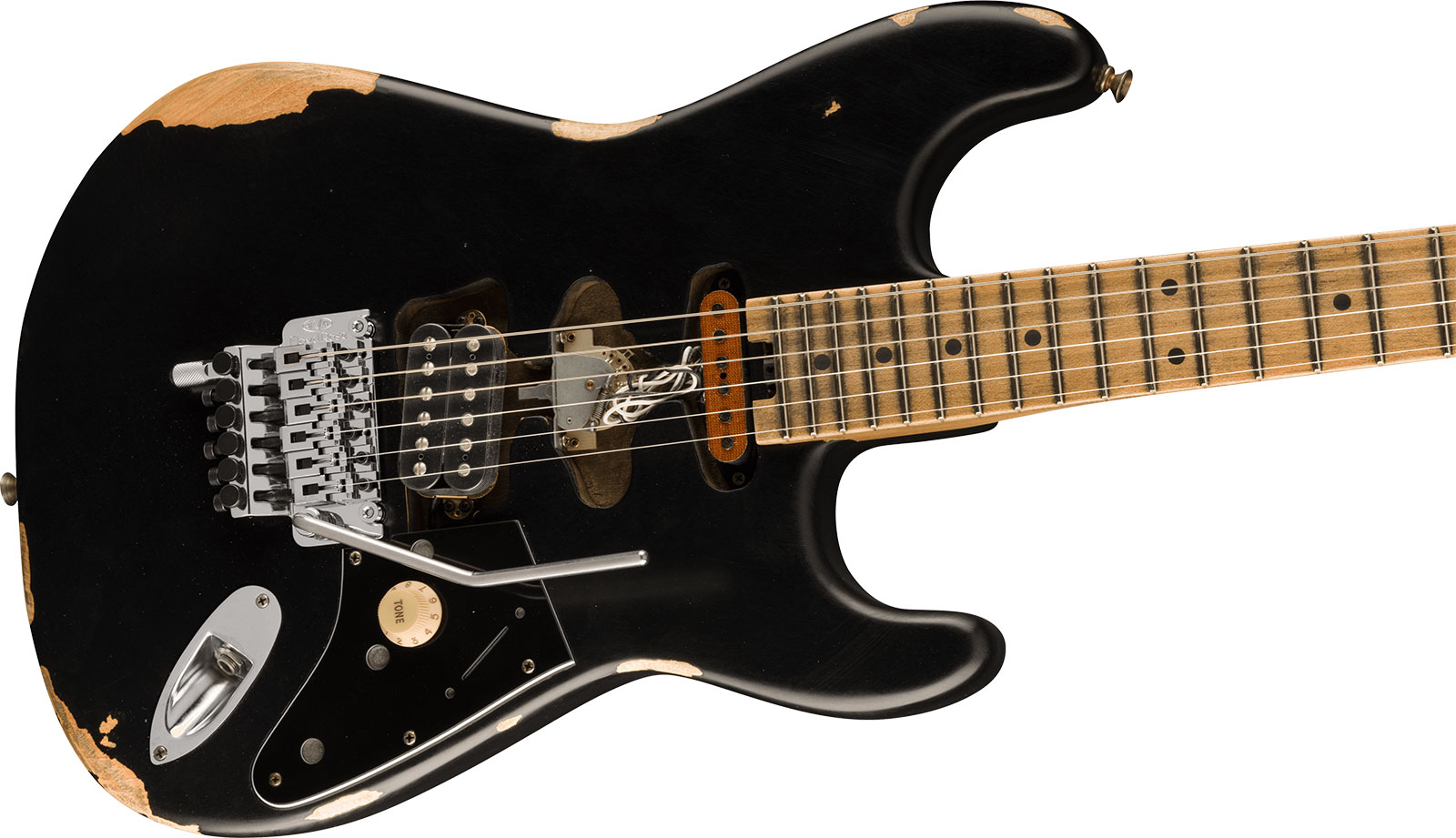 Evh Frankenstein Relic Mex 1h Fr Mn + Premium Cable 42.inc + Premium Strap - Black - Electric guitar set - Variation 3