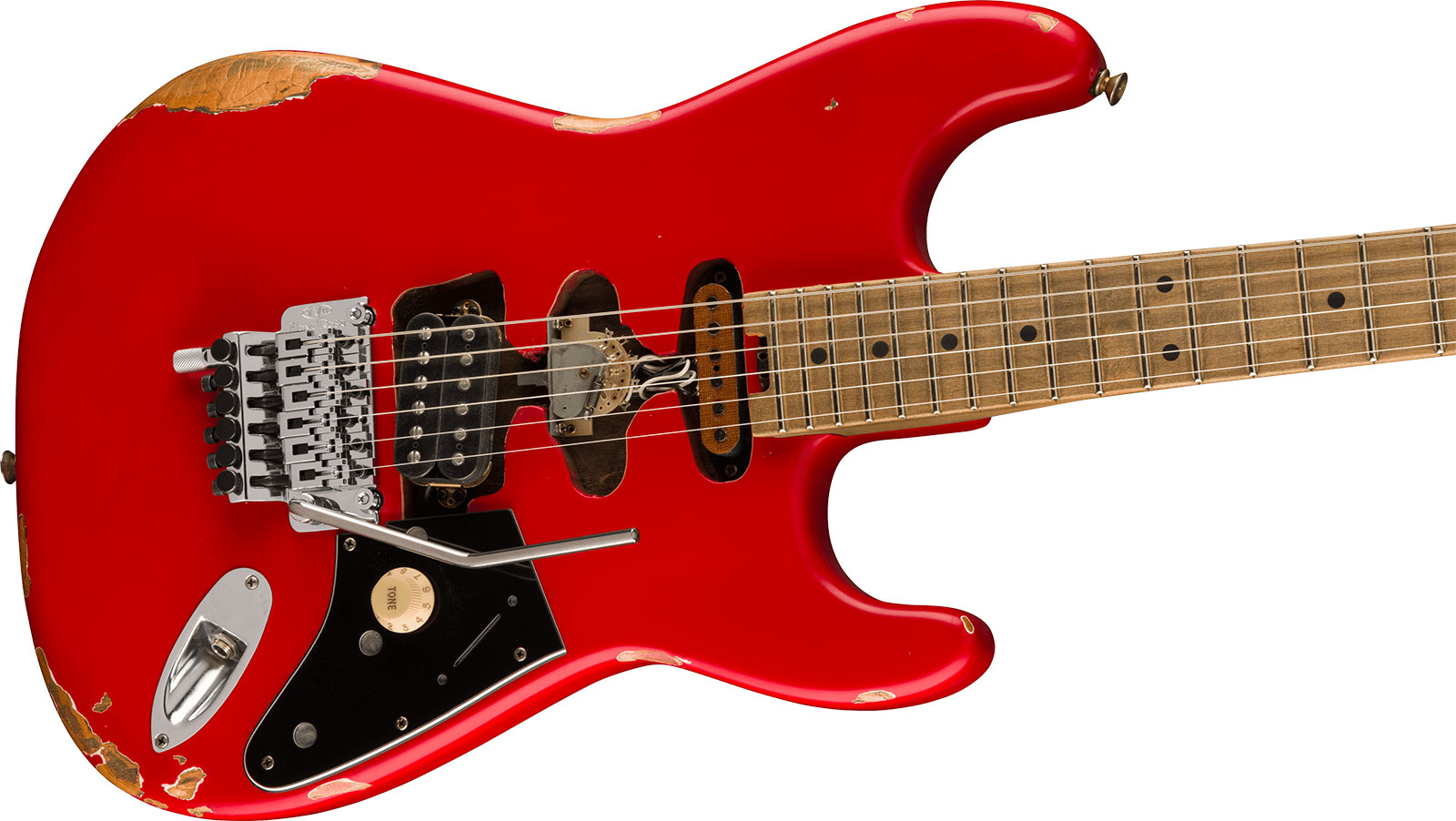 Evh Frankenstein Relic Mex 1h Fr Mn + Premium Cable 42.inc + Premium Strap - Red - Electric guitar set - Variation 3