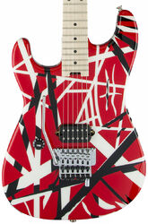 Left-handed electric guitar Evh                            Striped Series 5150 LH Left Hand - Red black white stripes