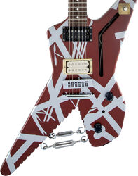 Metal electric guitar Evh                            Striped Series Shark - Burgundy with silver stripes