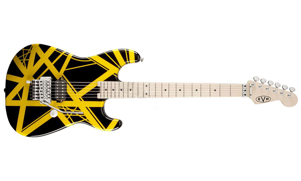 Evh Striped Series - Black With Yellow Stripes - Str shape electric guitar - Variation 1