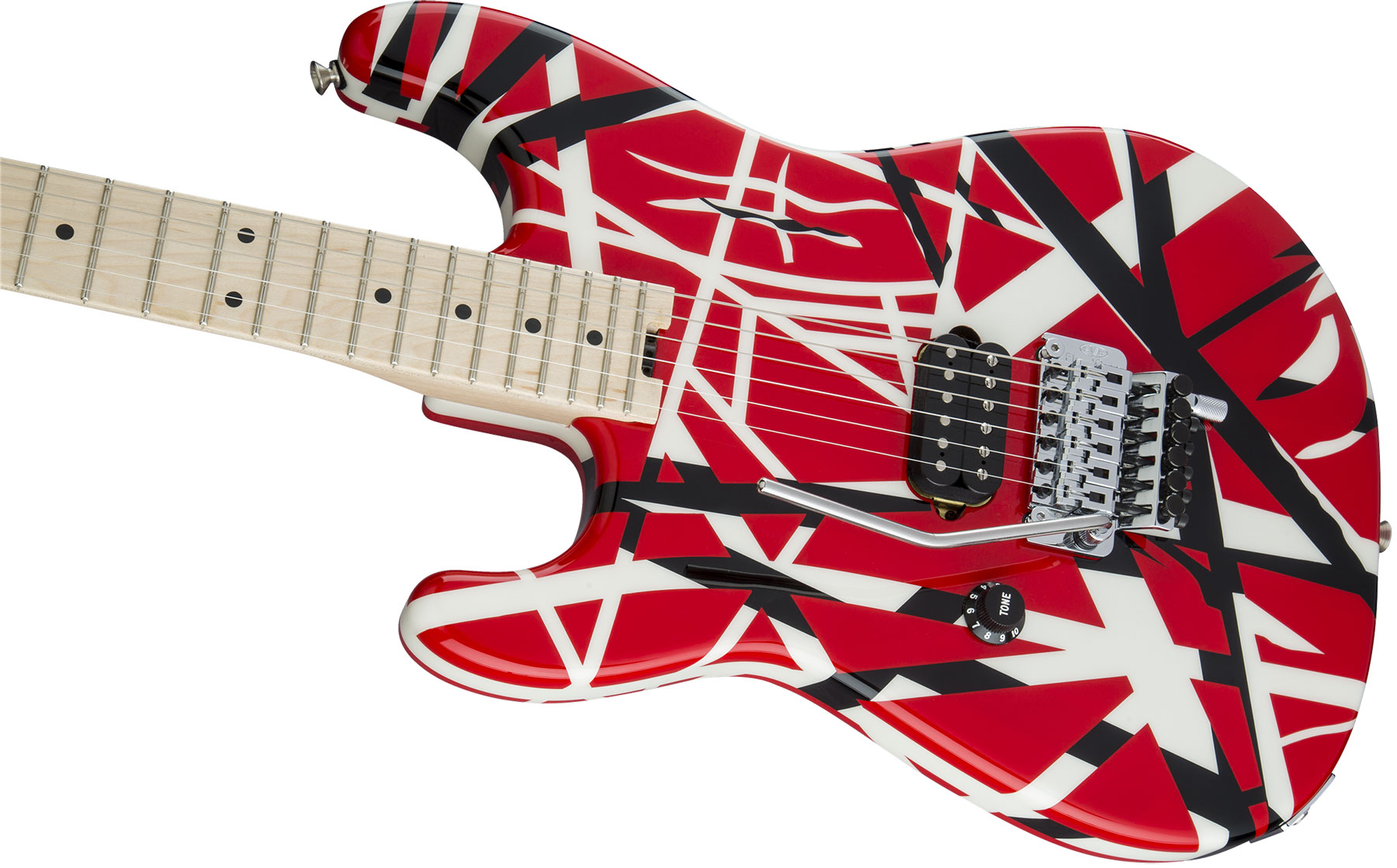 Evh Striped Series 5150 LH Left Hand - red black white stripes