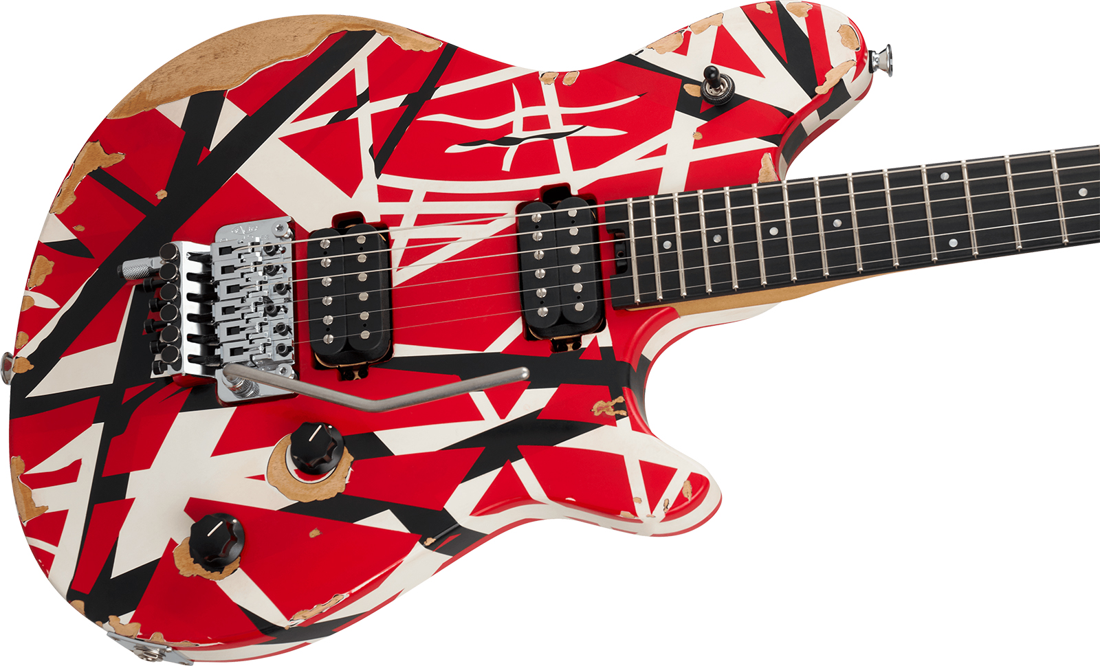 Evh Wolfgang Special Striped Ltd Mex 2h Fr Eb - Aged Red Black & White Stripes - Metal electric guitar - Variation 2