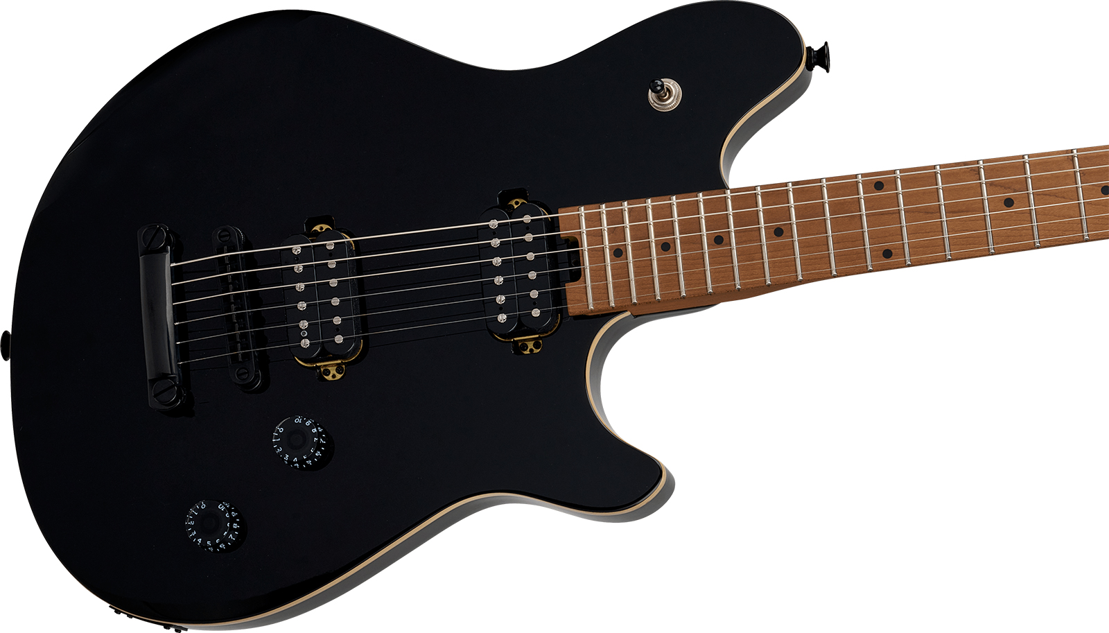 Evh Wolfgang Standard Tom Ind 2h Ht Mn - Gloss Black - Metal electric guitar - Variation 2