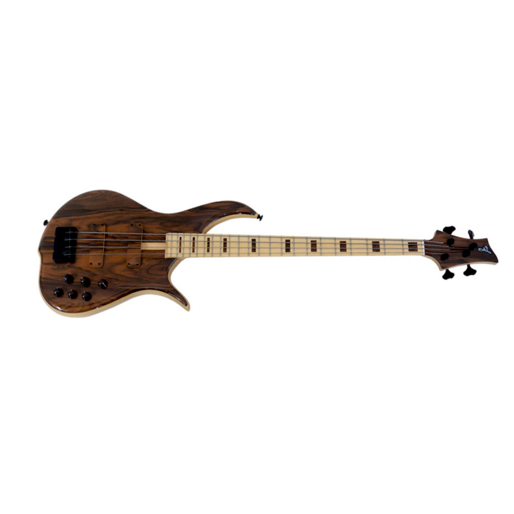 F Bass Bn 4 String Macassar Top Block Inlays 4c Mn Natural - Solid body electric bass - Main picture