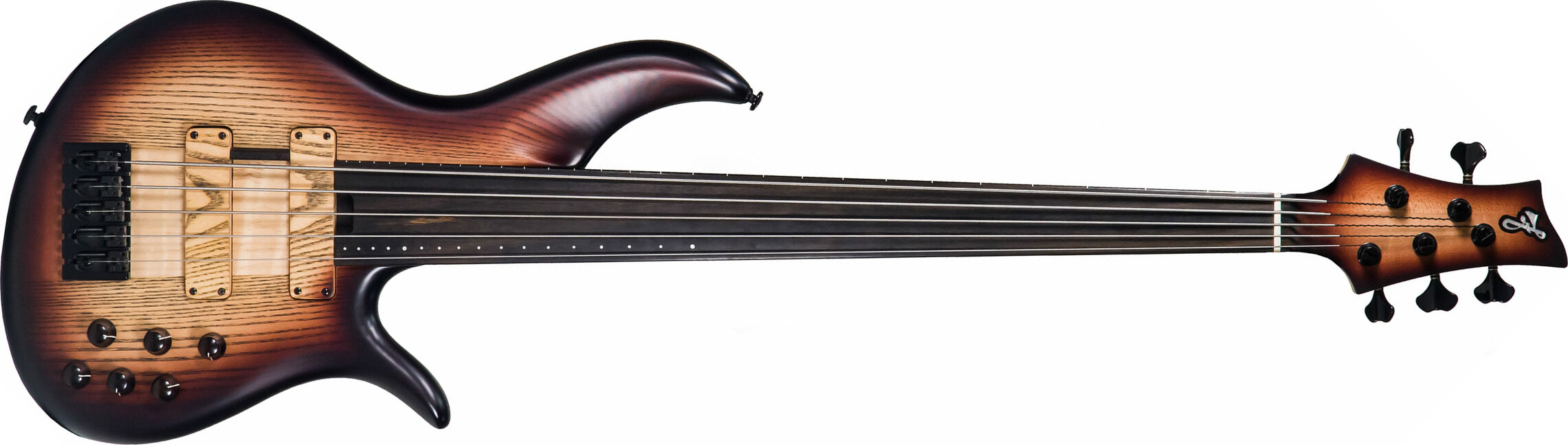 F Bass Bnf5 Fretless 5 String Ebony Fretboard - Brown Burst Satin - Solid body electric bass - Main picture