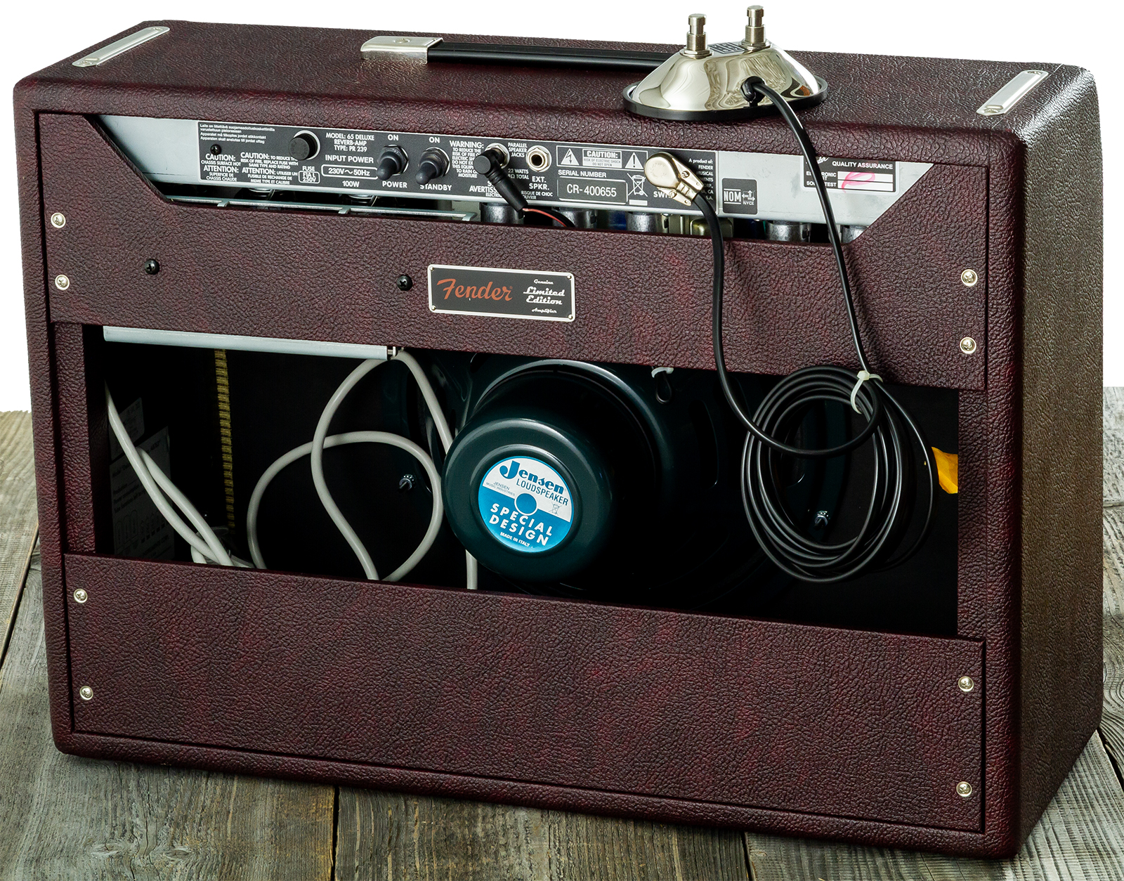 Fender 65 Deluxe Reverb Ltd 22w 1x12 Jensen P12q Bordeaux Blues - Electric guitar combo amp - Variation 1