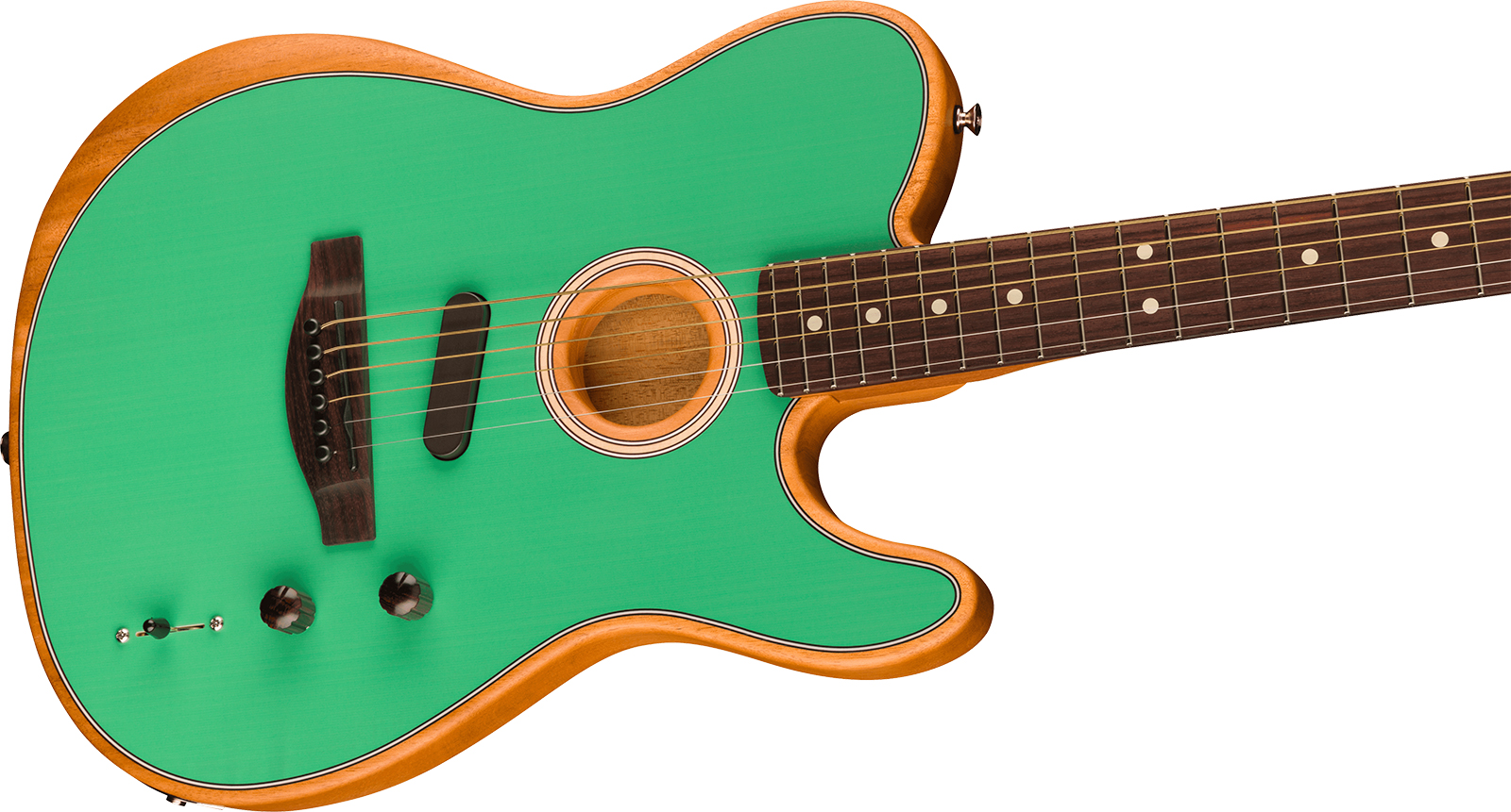 Fender Acoustasonic Tele Player Ltd Mex Epicea Acajou Rw - Sea Foam Green - Folk guitar - Variation 2