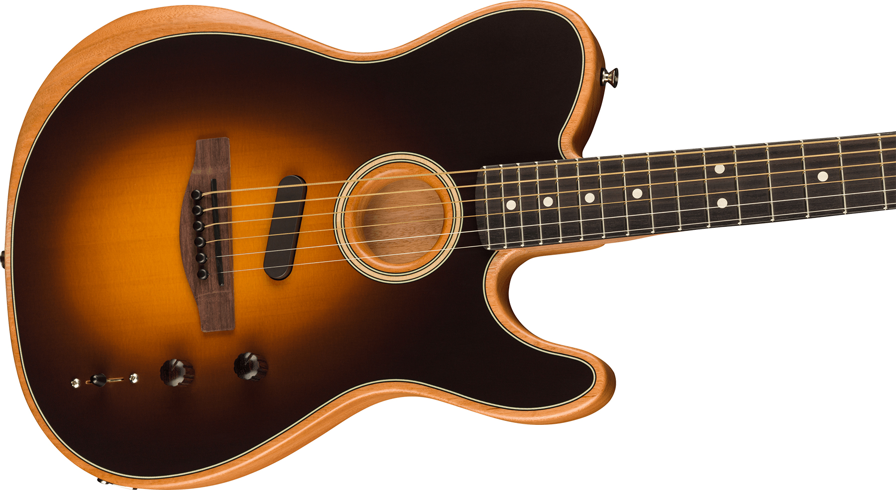 Fender Acoustasonic Tele Player Mex Epicea Acajou Rw - Shadow Burst - Electro acoustic guitar - Variation 2