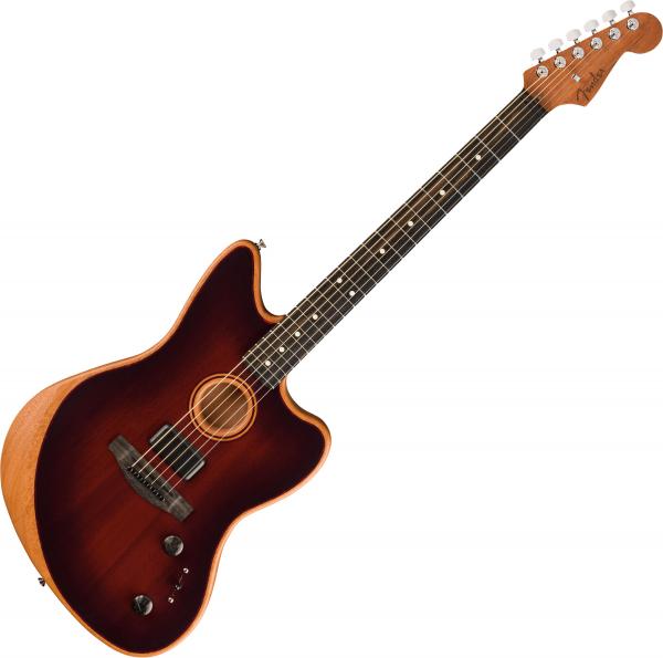 Acoustic guitar & electro Fender American Acoustasonic Jazzmaster All-Mahogany - Bourbon burst