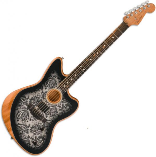 Acoustic guitar & electro Fender American Acoustasonic Jazzmaster FSR Ltd - Black paisley