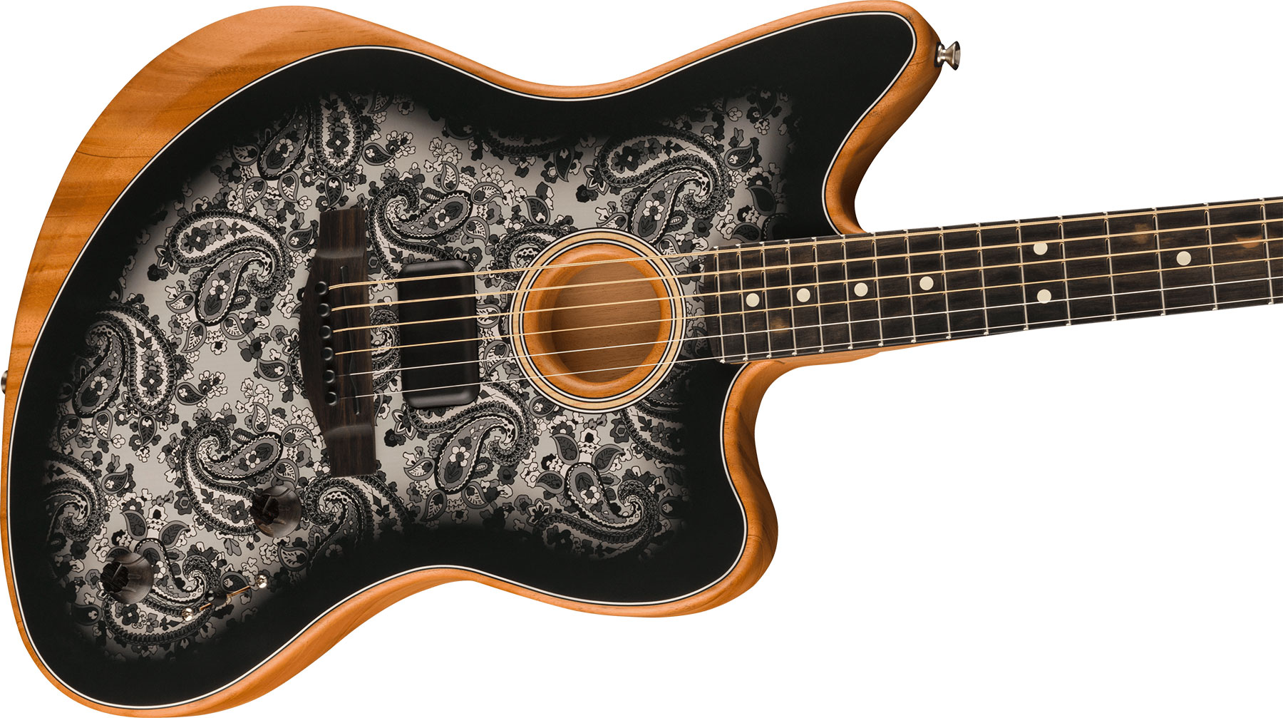 Fender American Acoustasonic Jazzmaster Fsr Ltd Usa Eb - Black Paisley - Acoustic guitar & electro - Variation 2
