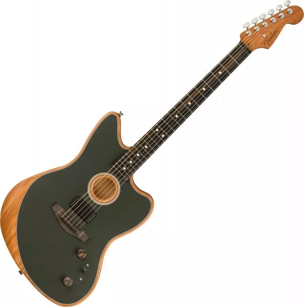 Acoustic guitar & electro Fender American Acoustasonic Jazzmaster - tungsten