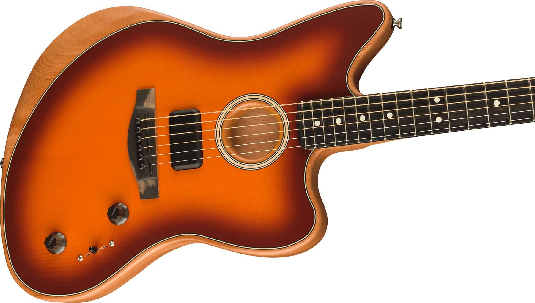 Fender American Acoustasonic Jazzmaster Usa Eb - Tobacco Sunburst - Electro acoustic guitar - Variation 2