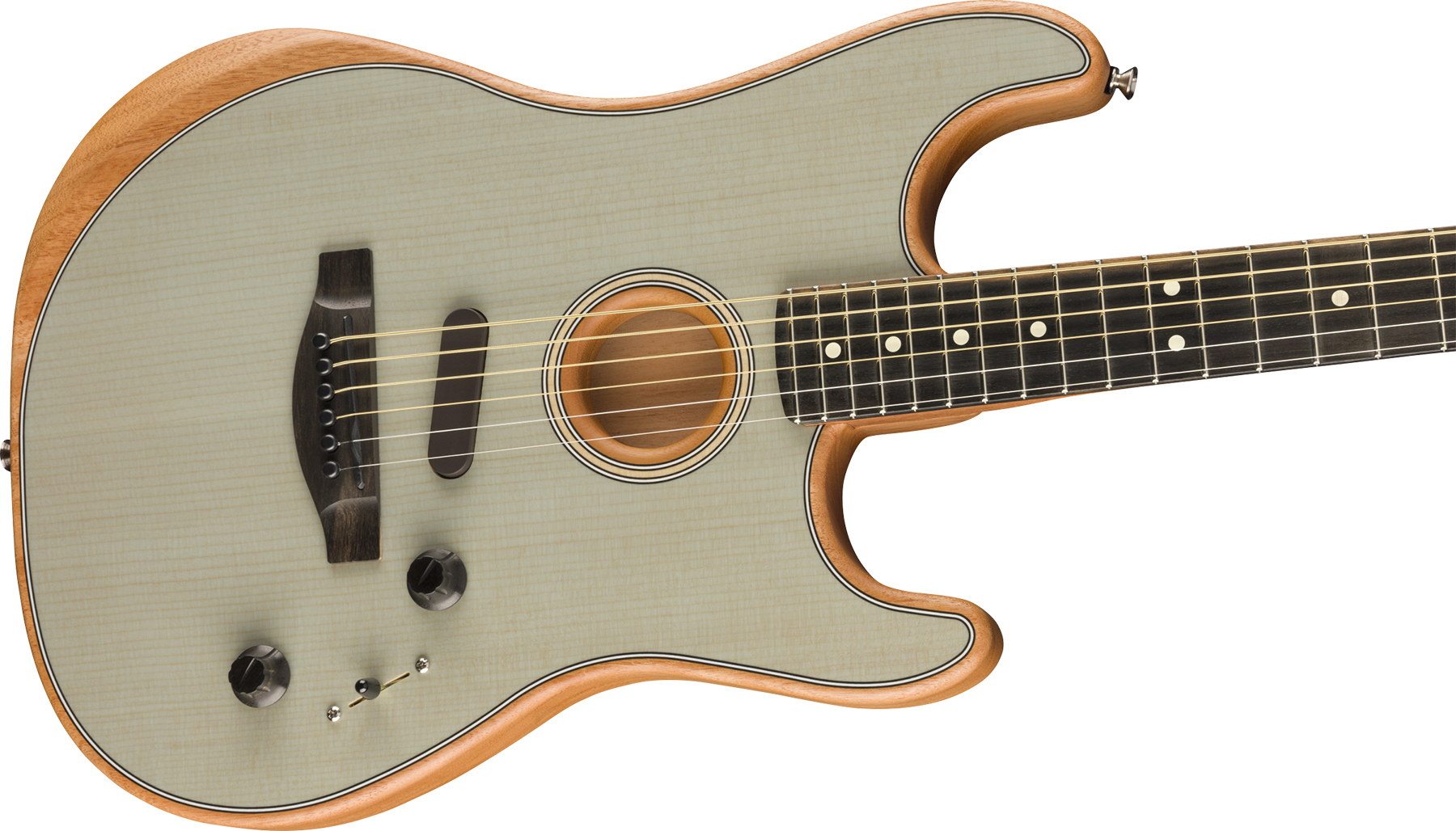 Fender American Acoustasonic Strat Usa Eb - Transparent Sonic Blue - Electro acoustic guitar - Variation 2
