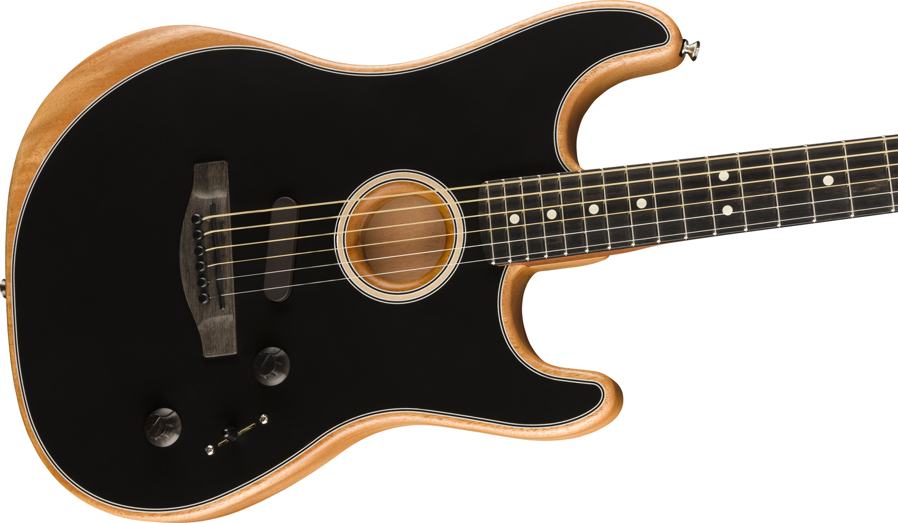 Fender Strat American Acoustasonic Usa Eb - Black - Electro acoustic guitar - Variation 2