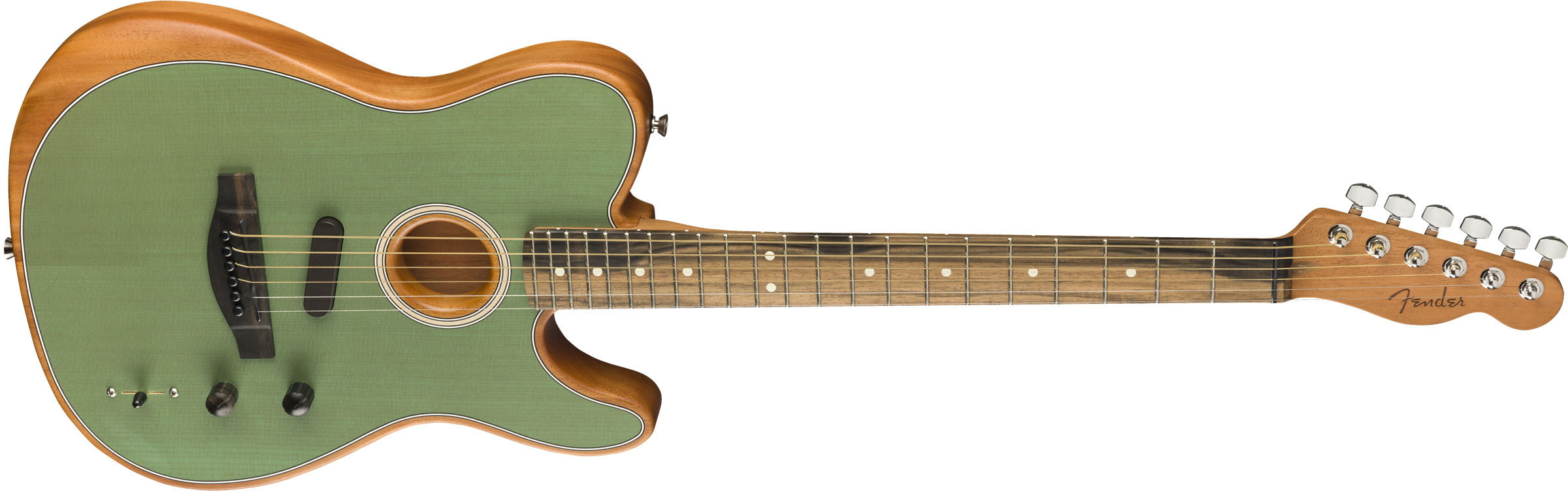 Fender Tele American Acoustasonic Usa Eb - Surf Green - Acoustic guitar & electro - Variation 2
