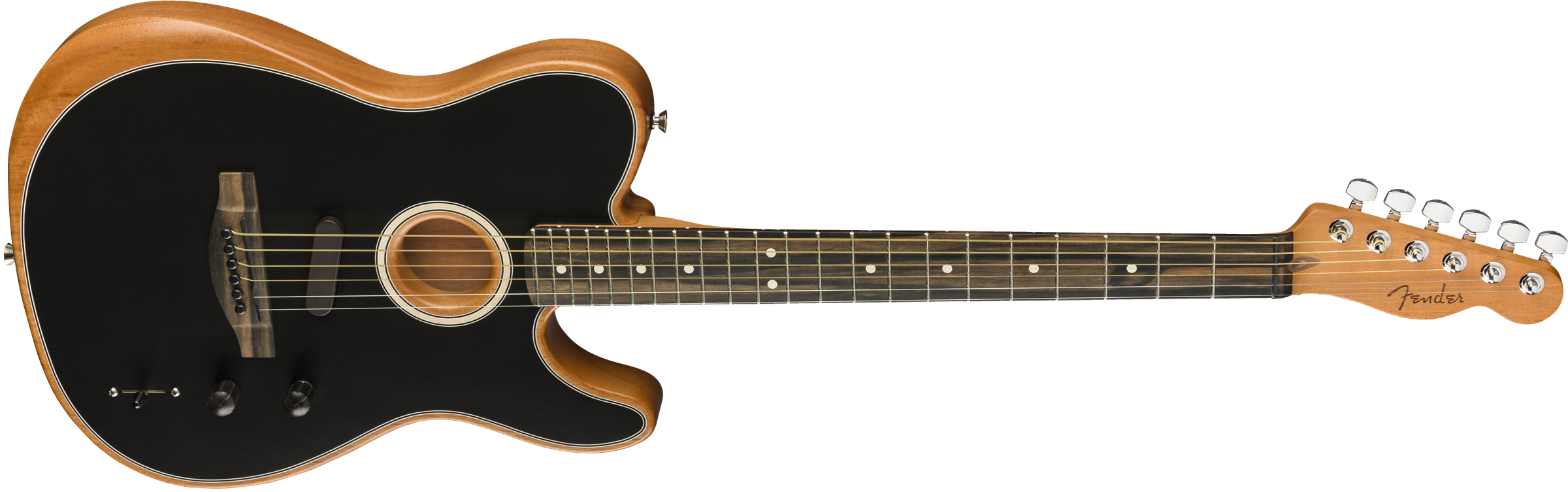 Fender Tele American Acoustasonic Usa Eb - Black - Electro acoustic guitar - Variation 2