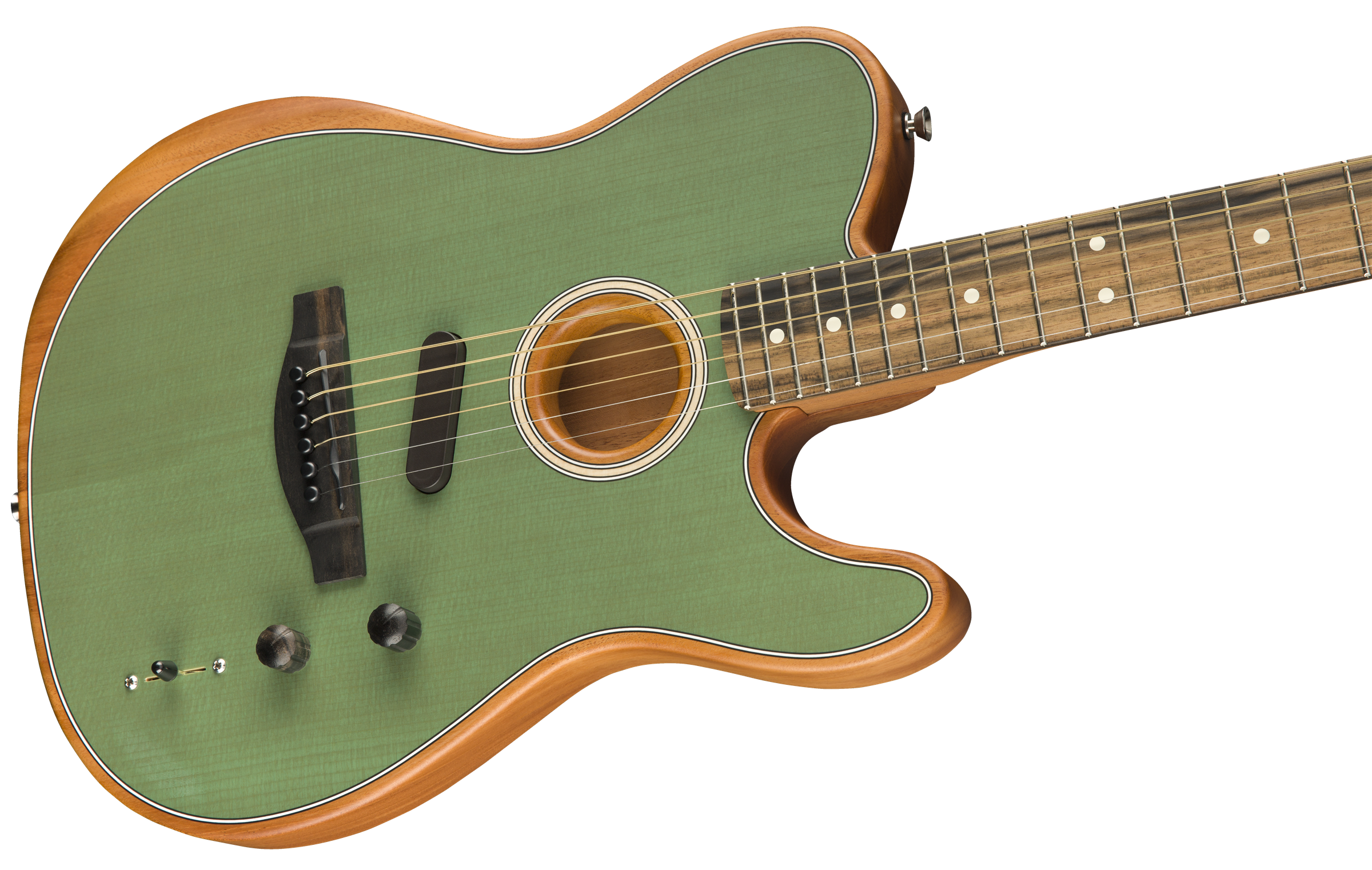 Fender Tele American Acoustasonic Usa Eb - Surf Green - Acoustic guitar & electro - Variation 3