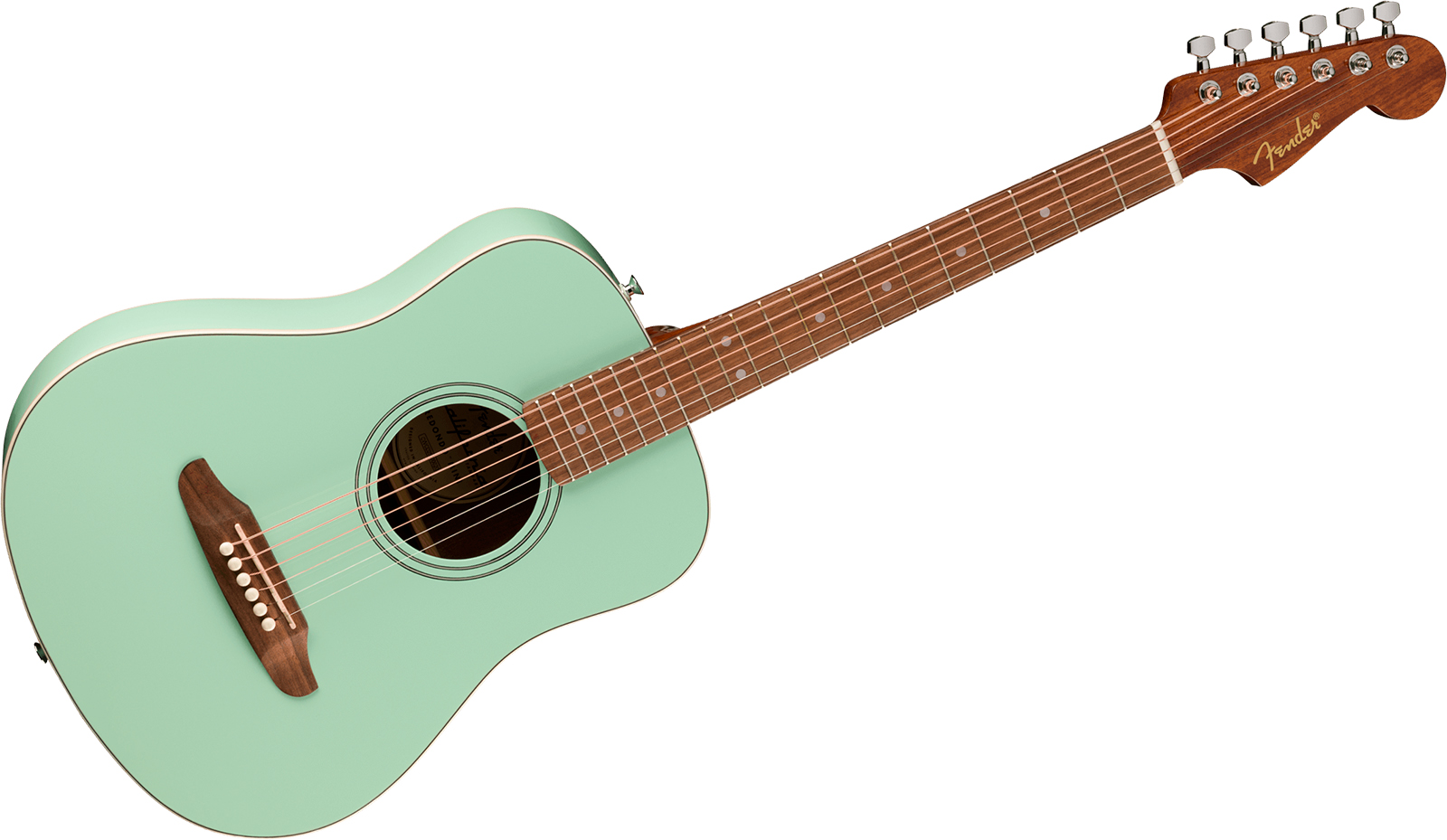 Fender California Standard Redondo Mini Epicea Sapele Noy +housse - Surf Green - Folk guitar - Variation 1